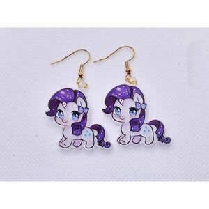 My Little Pony Inspired Earrings! Rarity! Handmade! Hypo-Allergenic‎ Hook!